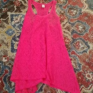 OP Ocean Pacific Pink Mesh Beach Coverup LG